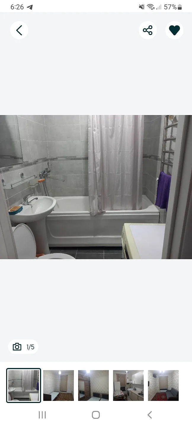 Ijaraga 3-xonali kvartira 60m² — 58-й городок — YASHNOBOD TUMANI TOSHKENT SHAXRI
